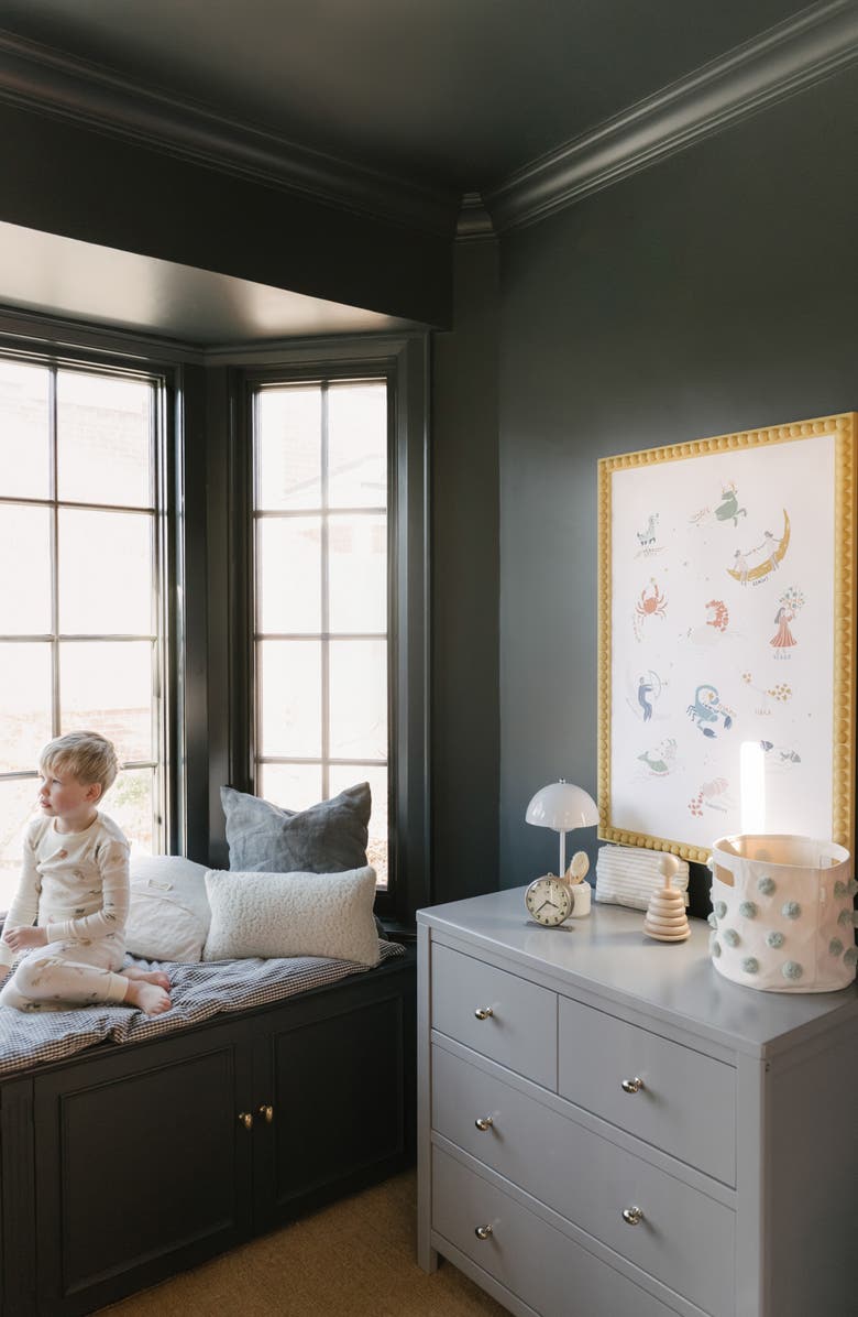 Pehr Pint Pompom Basket, Alternate, color, Sea