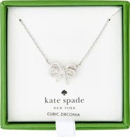 Kate Spade New York bow meets girl pavé cubic zirconia pendant necklace