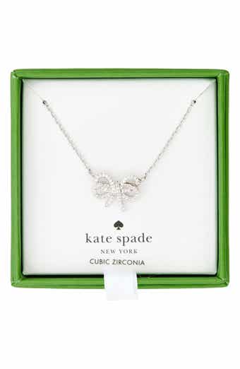 Kate Spade New York bow meets girl pavé cubic zirconia pendant necklace