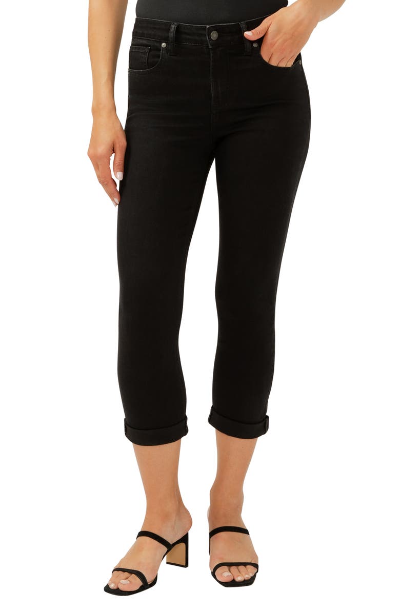 Silver Jeans Co. Avery Curvy High Waist Capri Jeans, Alternate, color, Black