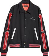 AMIRI Bones Wool Blend Varsity Jacket