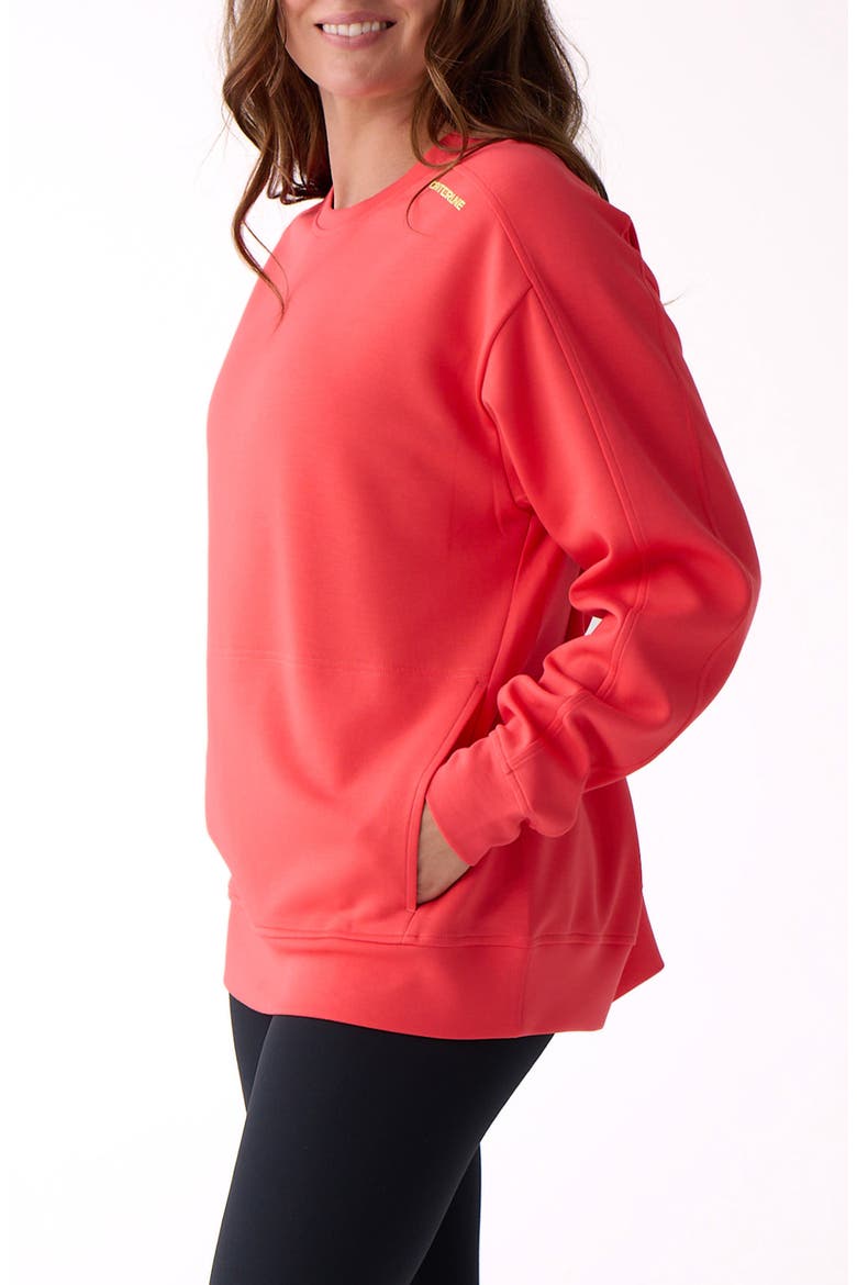 Après Women's Crew Sweatshirt, Alternate, color, Sunset Coral
