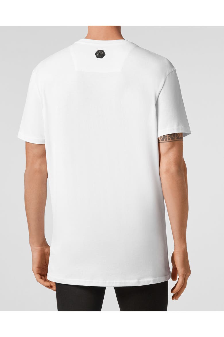 T-Shirt Round Neck Skull Men, Alternate, color, white