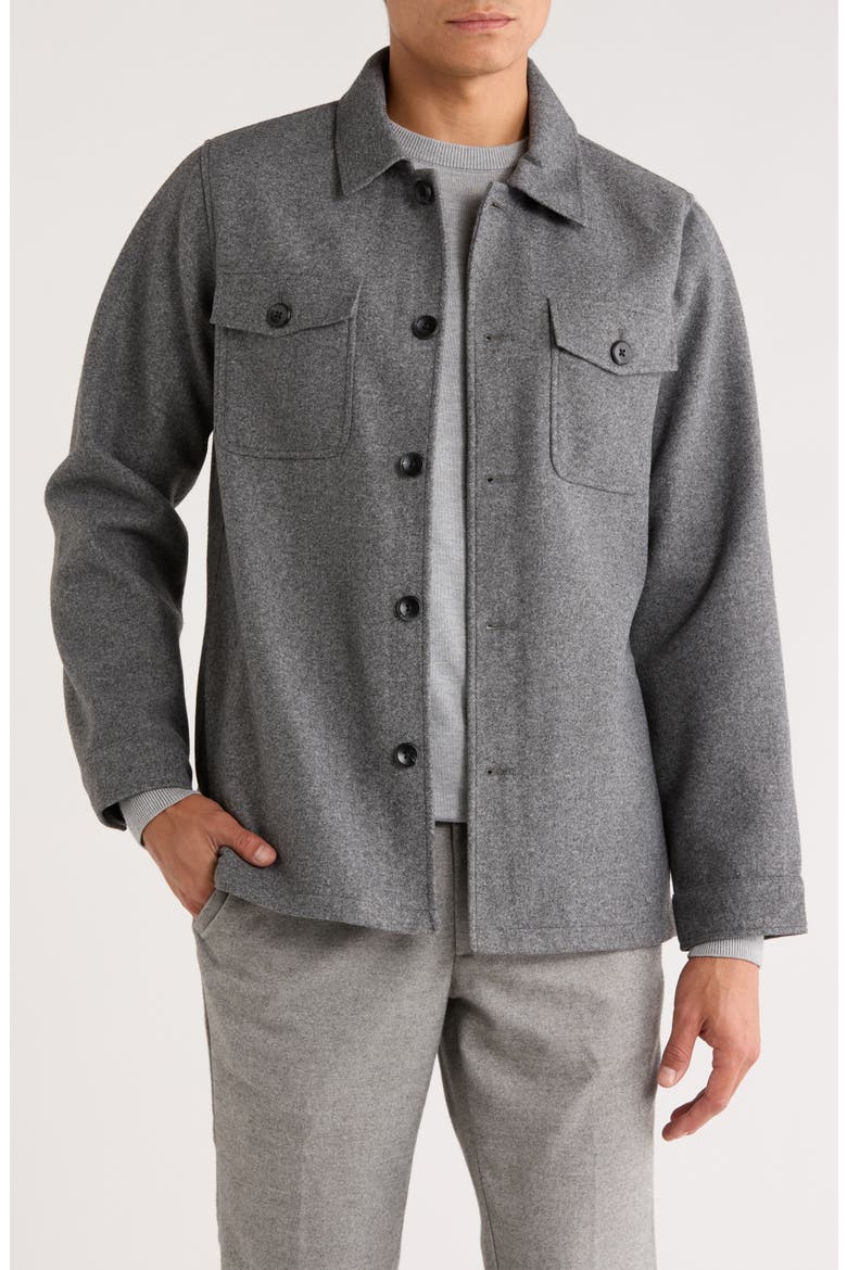 Melton Shirt Jacket, Main, color, GREY/ GRIS