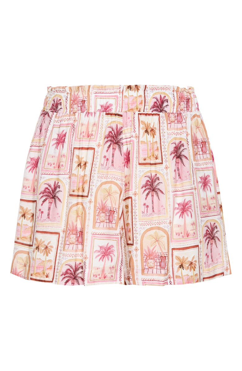 City Chic Postcard Print Shorts, Alternate, color, Postcard Soiree