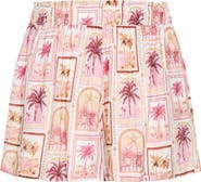 City Chic Postcard Print Shorts