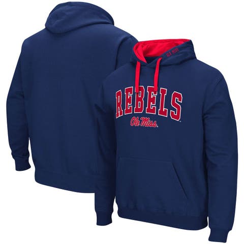 Men's Colosseum Navy Ole Miss Rebels Big & Tall Arch & Logo 2.0 Pullover Hoodie