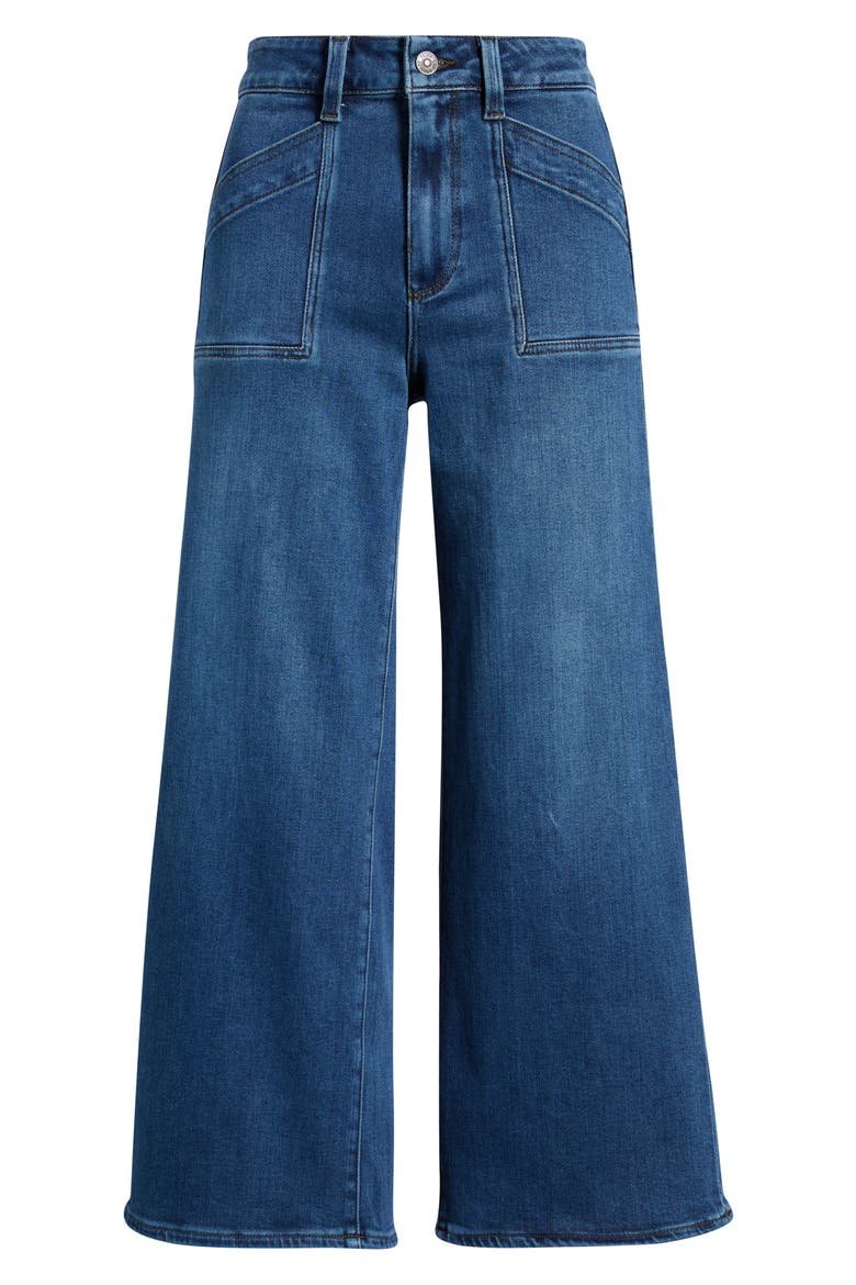 Anessa Slant Pocket High Waist Ankle Wide Leg Jeans, Alternate, color, AGENDA