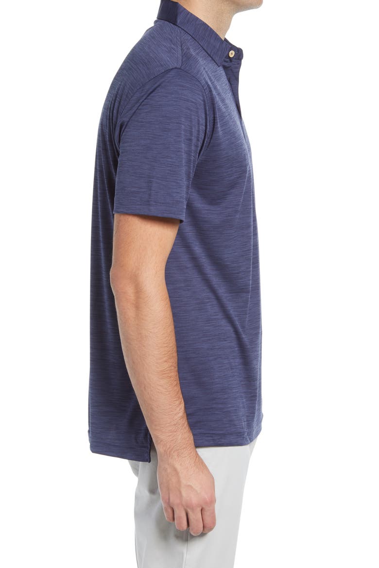 Featherweight Mélange Short Sleeve Polo, Alternate, color, NAVY