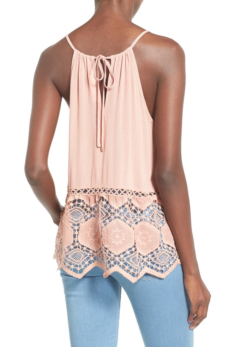 ASTR the Label ASTR Crochet Trim Babydoll Camisole, Alternate, color,