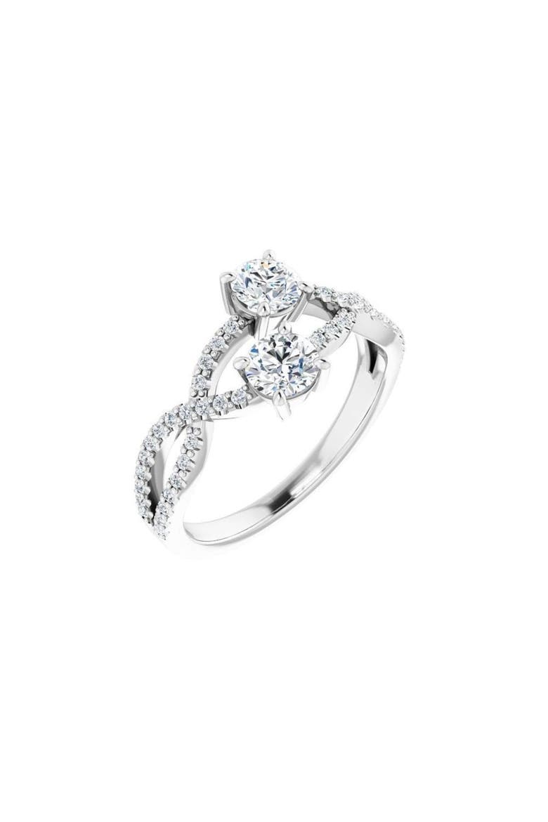 3/4 CT Natural Diamond Two-Stone Ring in 14K Gold, Alternate, color, No Color