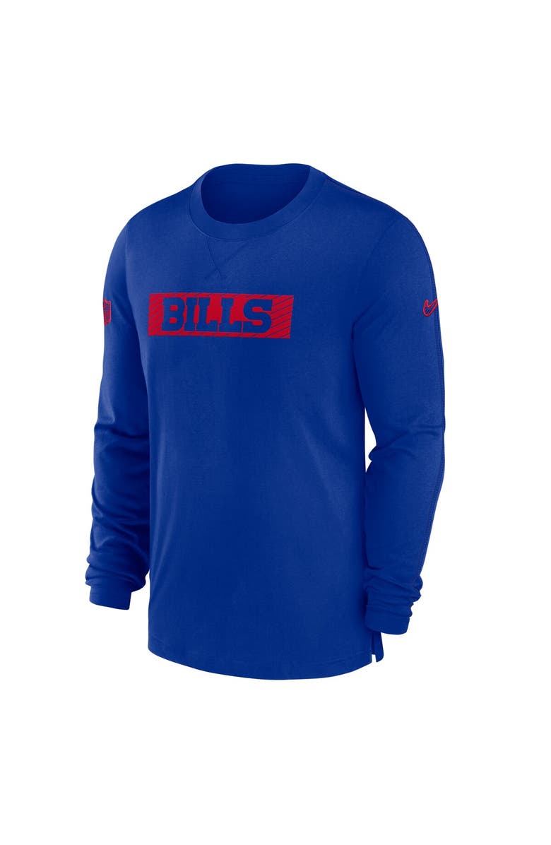Nike Men's Nike Royal Buffalo Bills Sideline Player Performance Long Sleeve T-Shirt, Alternate, color, Royal