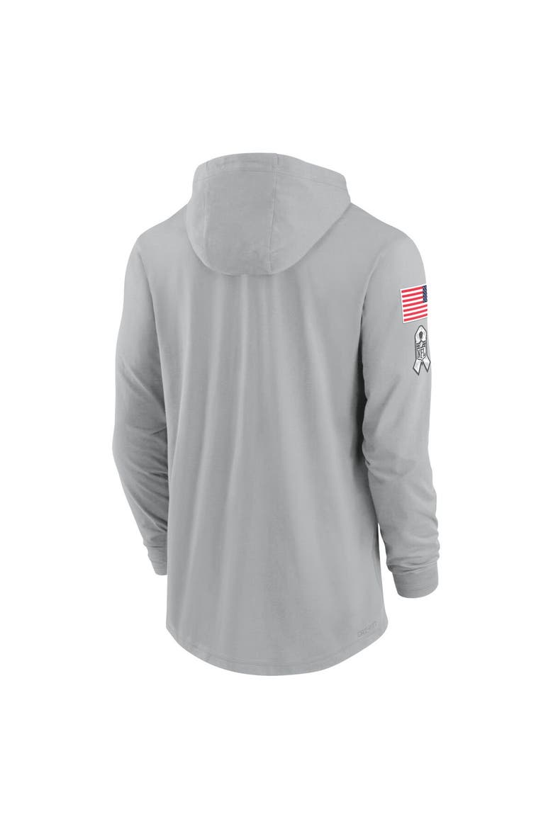 Men's Nike Gray Jacksonville Jaguars 2024 Salute to Service Lightweight Performance Long Sleeve Hooded T-Shirt, Alternate, color, Gray