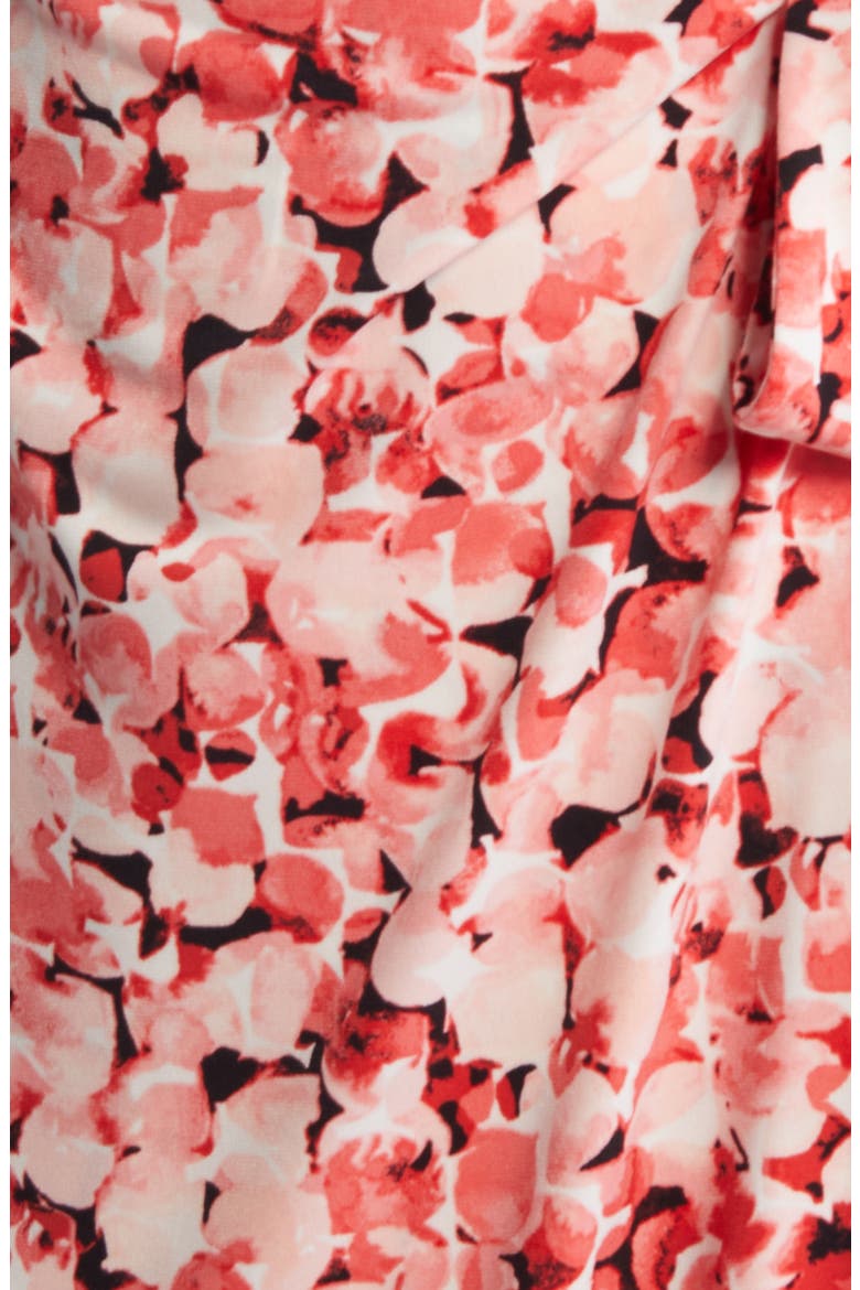 Abstract Floral Flutter Sleeve Wrap Dress, Alternate, color, RED PEAR MULTI