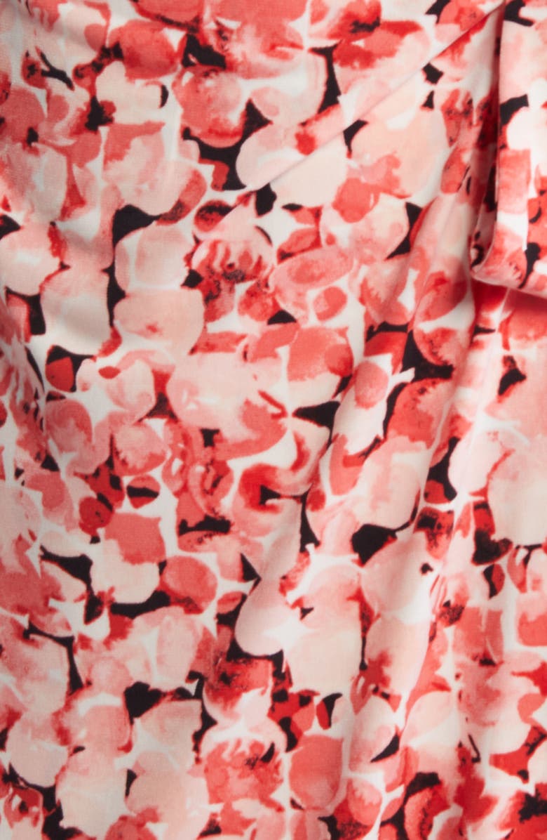 Anne Klein Abstract Floral Flutter Sleeve Wrap Dress, Alternate, color, 