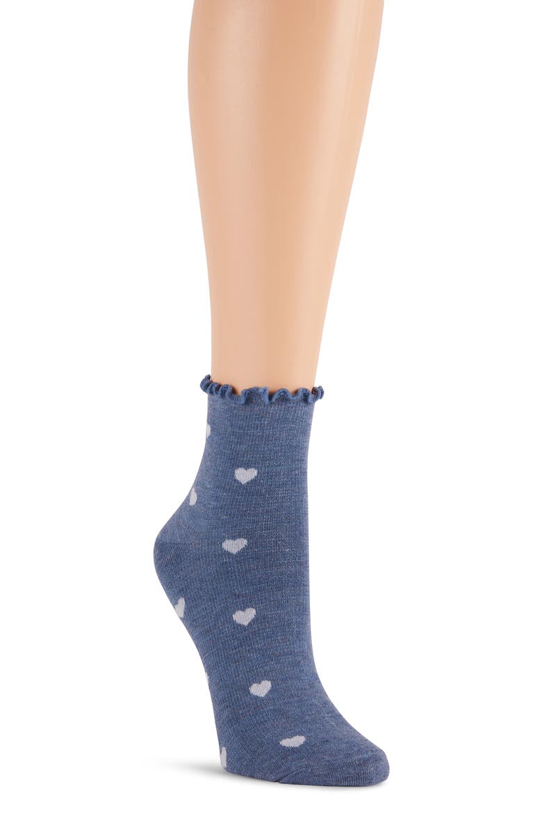 6-Pack Assorted Lettuce Edge Anklet Socks, Alternate, color, DENIM HEATHER/ WHITE