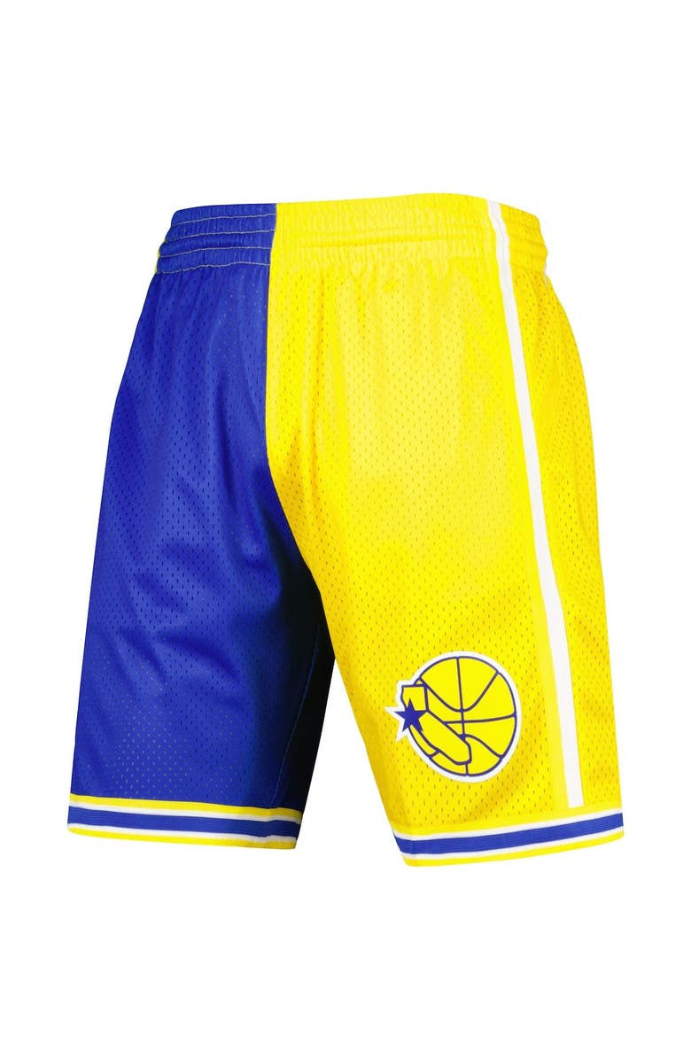 Mitchell & Ness Men's Mitchell & Ness Royal/Gold Golden State Warriors Hardwood Classics 1995 Split Swingman Shorts, Alternate, color, Royal