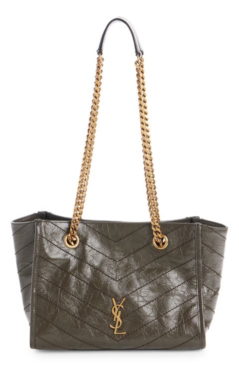 Small Niki Matelassé Leather Shopping Tote