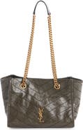 Saint Laurent Small Niki Matelassé Leather Shopping Tote