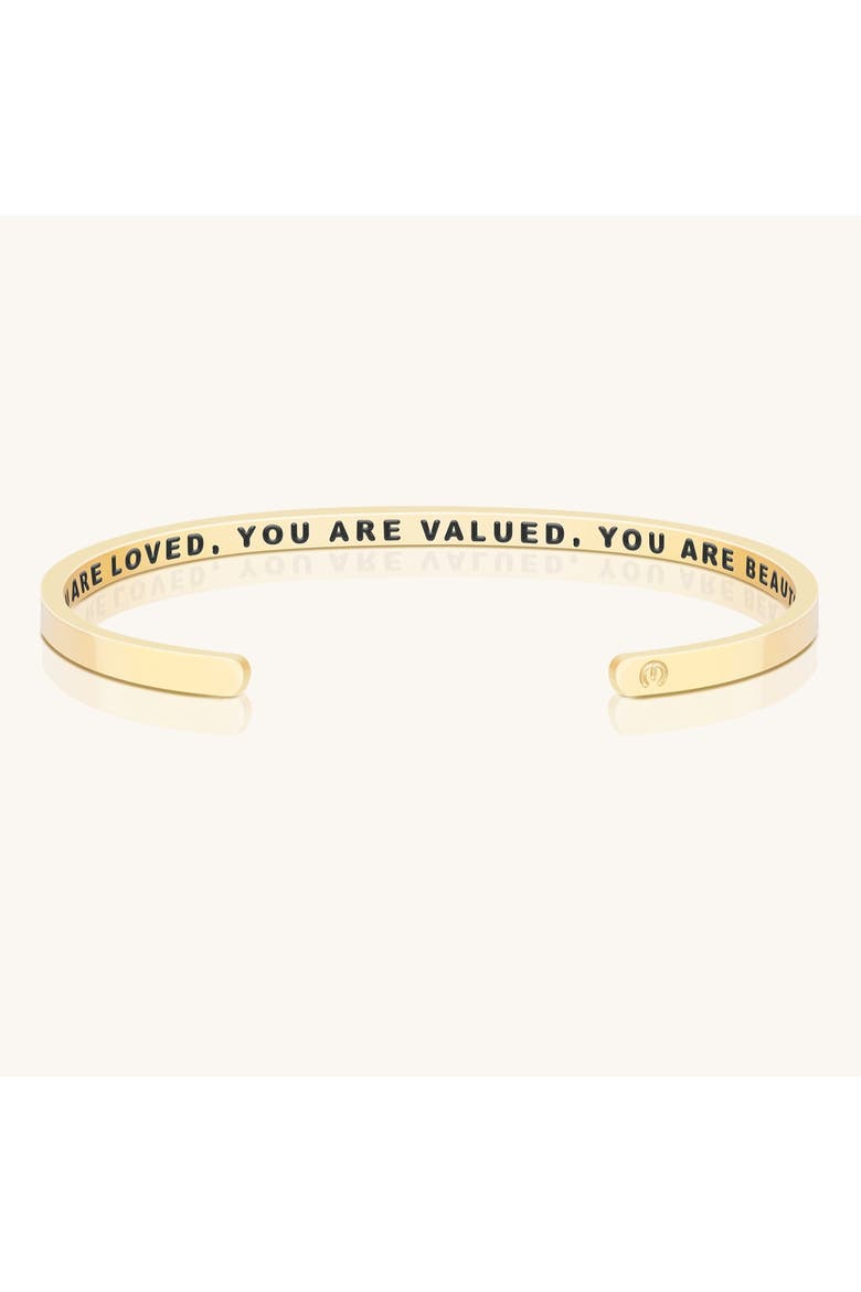 You Are Loved, You Are Valued, You Are Beautiful (within) bracelet, Main, color, Inside - Yellow Gold