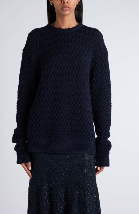 Wool Intrecciato Crewneck Sweater