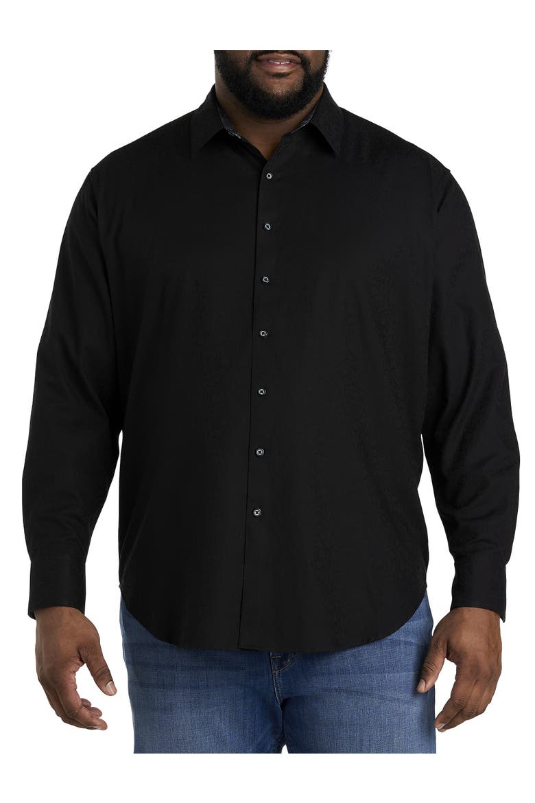Luther Tonal Sport Shirt, Alternate, color, BLACK