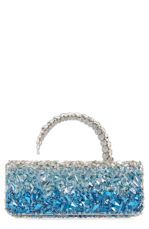 Malika Embellished Satin Clutch