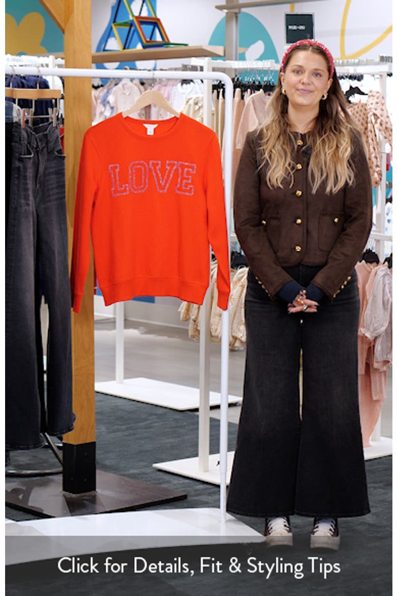 Love Metallic Embellished Sweatshirt video