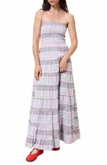 FRNCH Dalel Smocked Tiered Strapless Maxi Dress