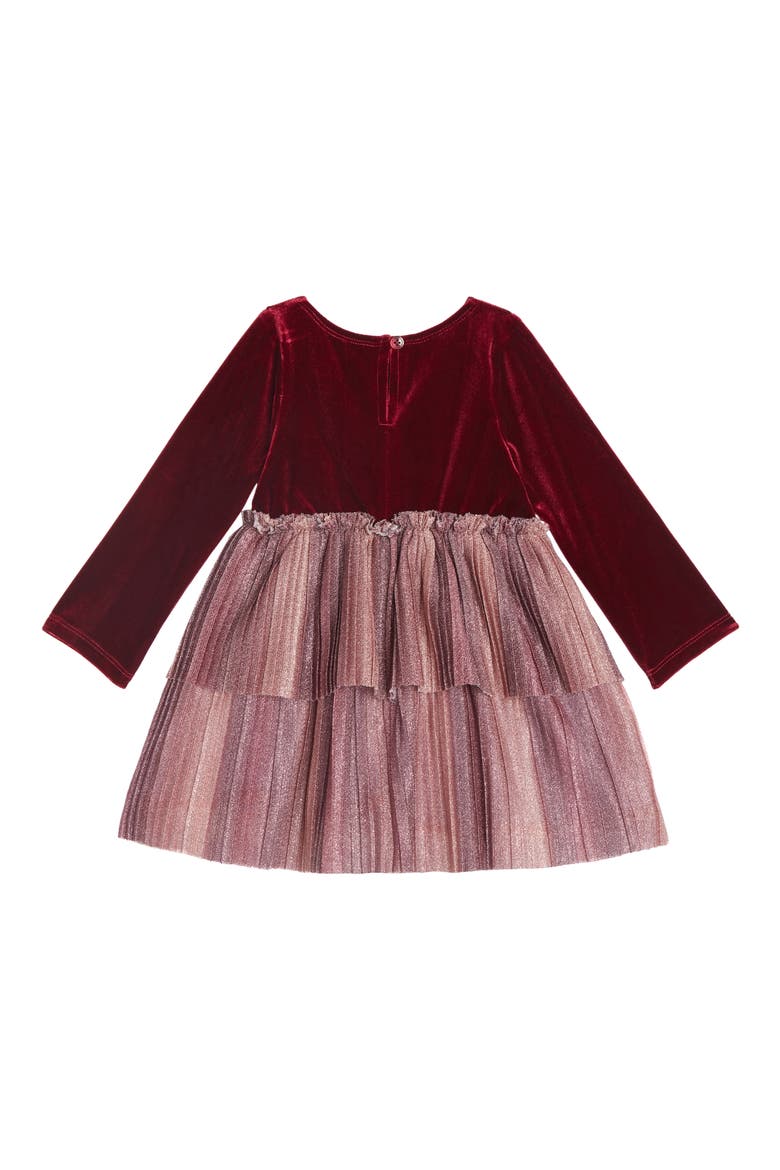 Velvet Tulle Sparkle Dress, Alternate, color, BURGUNDY