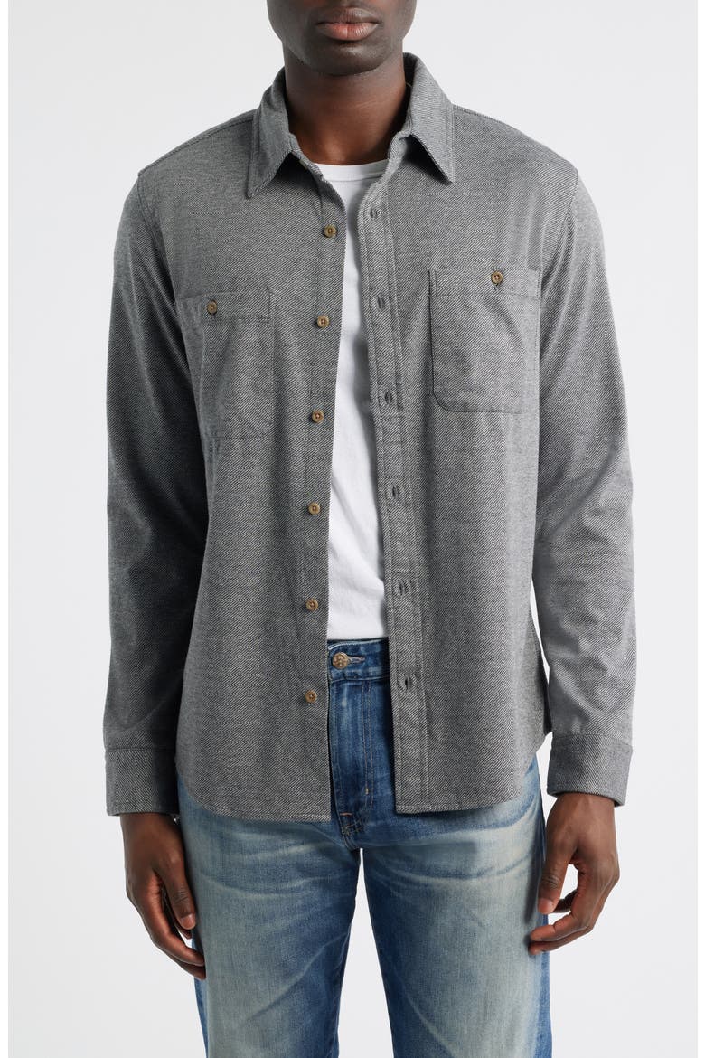 Wayne Twill Button-Up Work Shirt, Main, color, HEATHER GREY