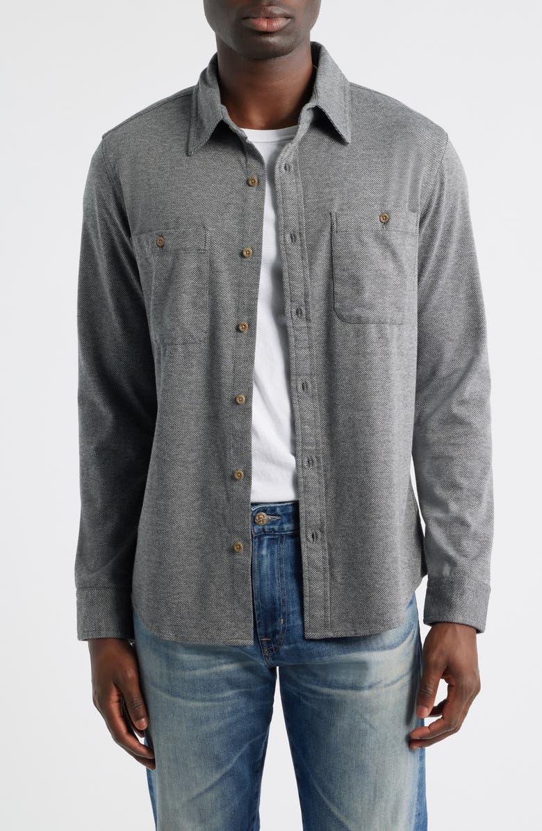 AG Wayne Twill Button-Up Work Shirt, Main, color, Heather Grey