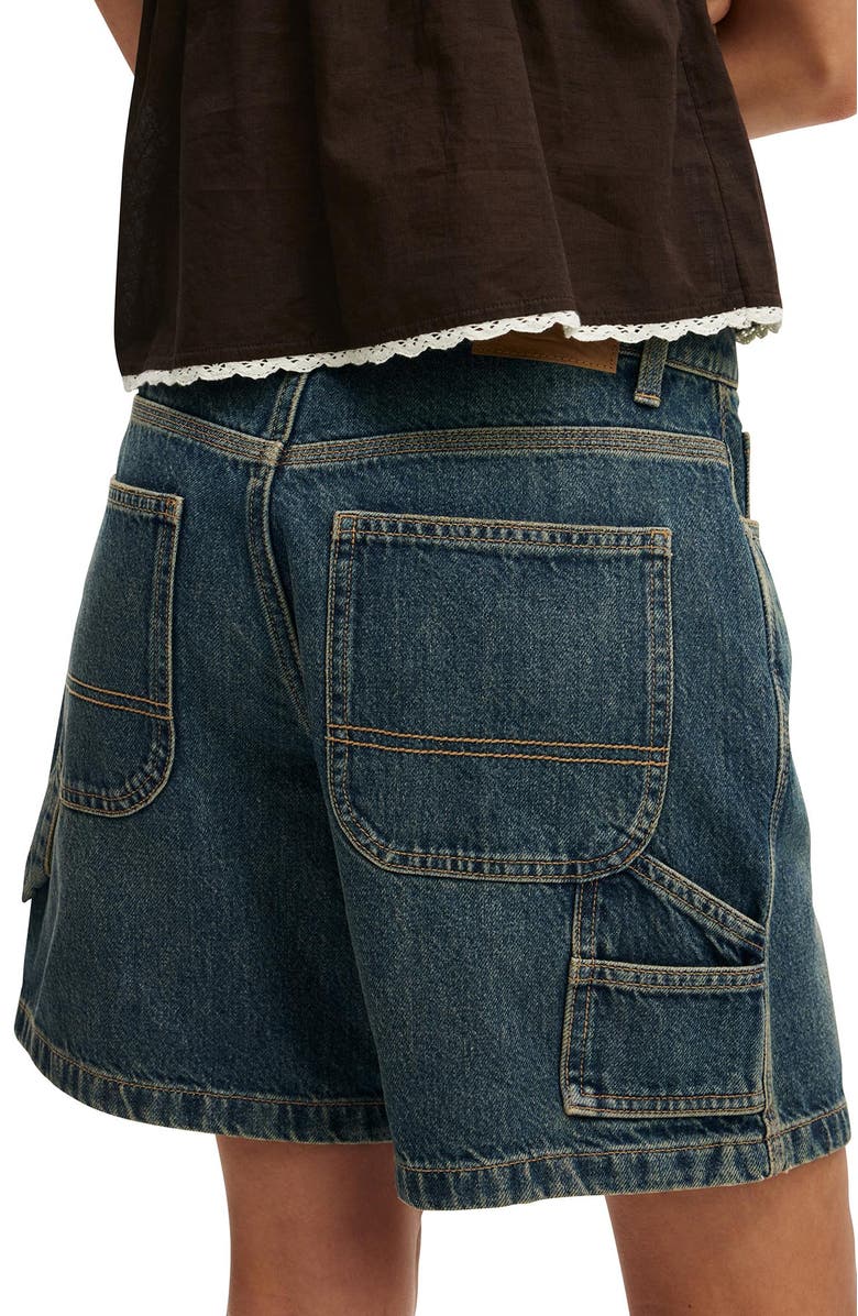 Cotton On Women
s Relaxed Denim Short, Alternate, color, Logans Blue Carpenter