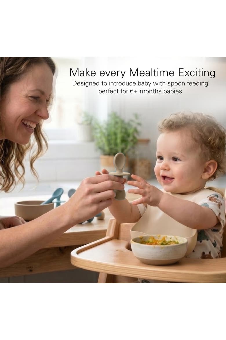 Baby Feeding Spoon Set 2-Piece, Alternate, color, Pastel Tan