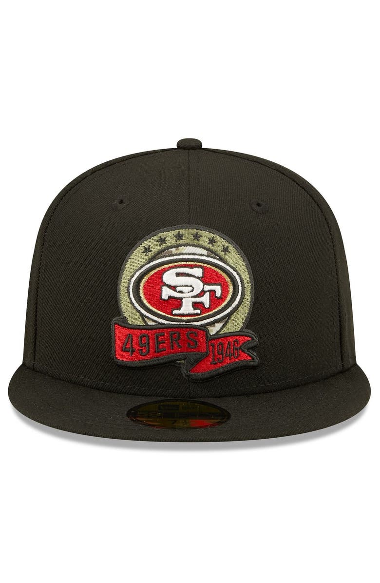 New Era Men's New Era Black San Francisco 49ers 2022 Salute To Service 59FIFTY Fitted Hat, Alternate, color, 