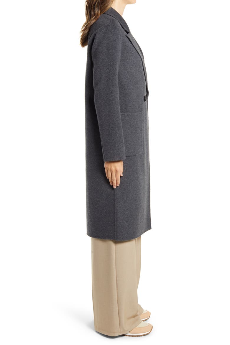 Double Face Wool Coat, Alternate, color, GREY DARK CHARCOAL HEATHER