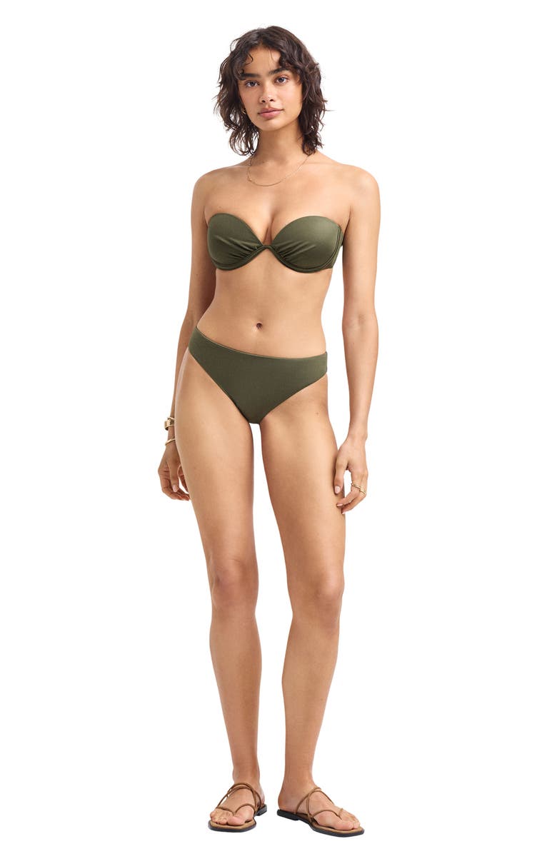 Vitamin A<sup>®</sup> Cali High Cut Bikini Bottoms, Alternate, color, Olive