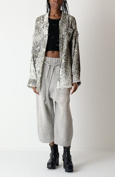 R13 Deconstructed Drop Crotch Crop Sweatpants | Nordstrom