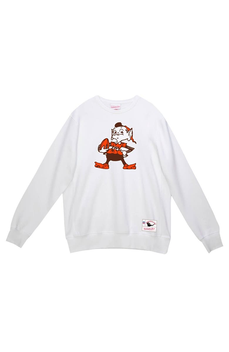 Mitchell & Ness Men's Mitchell & Ness White Cleveland Browns Basic Fleece Pullover Sweatshirt, Alternate, color, White