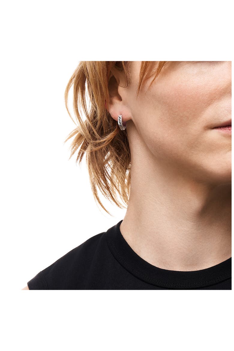 Logo Single Hoop Earring, Alternate, color, SILVER