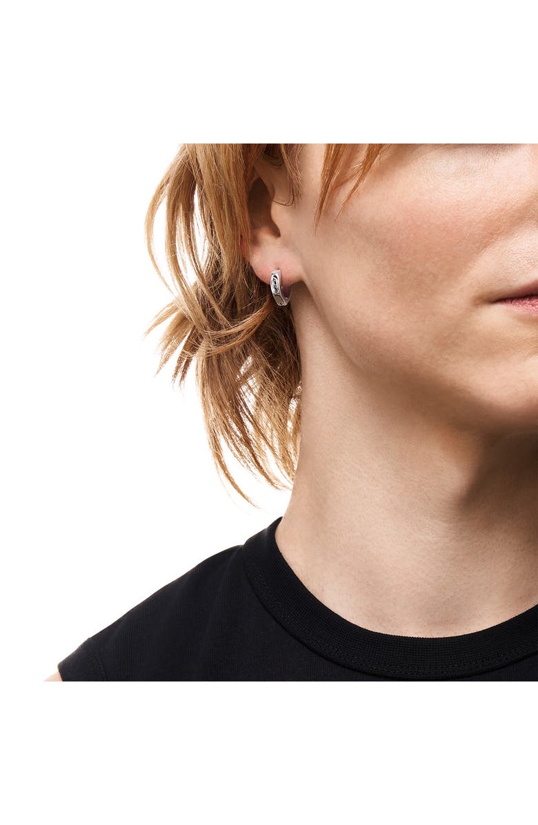DIESEL<sup>®</sup> Logo Single Hoop Earring, Alternate, color, Silver