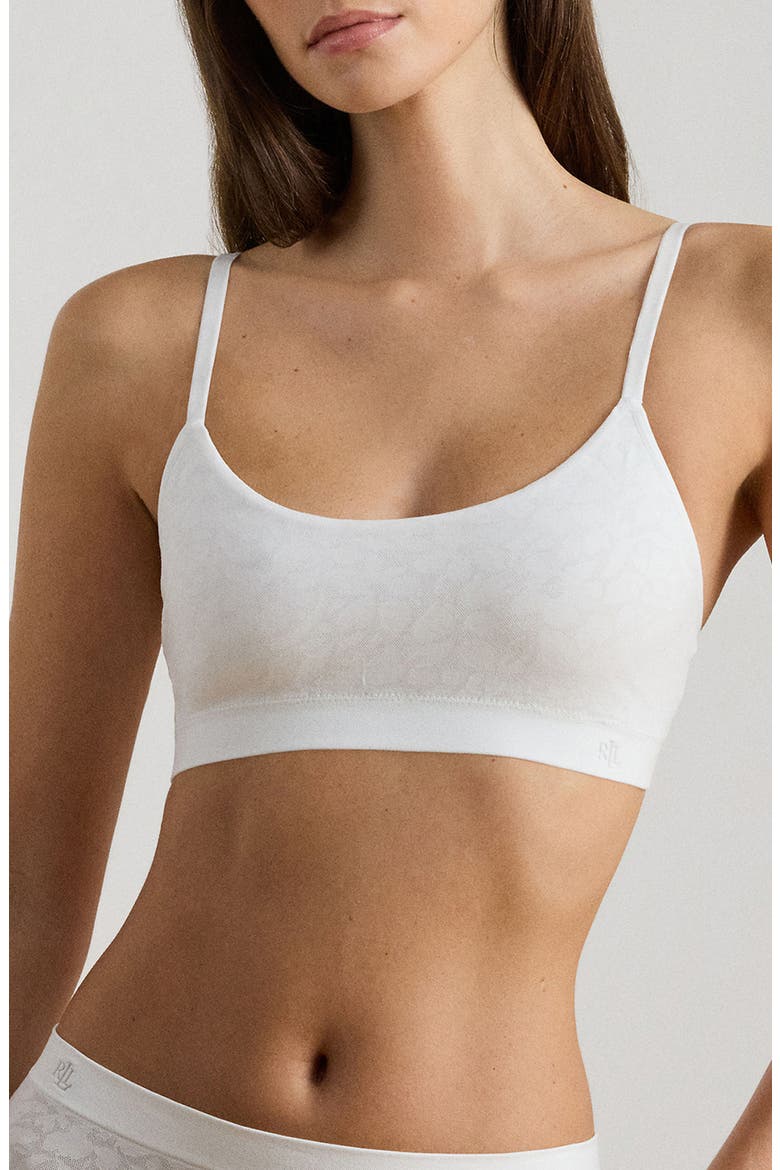 Floral Bralette, Main, color, SILK WHITE