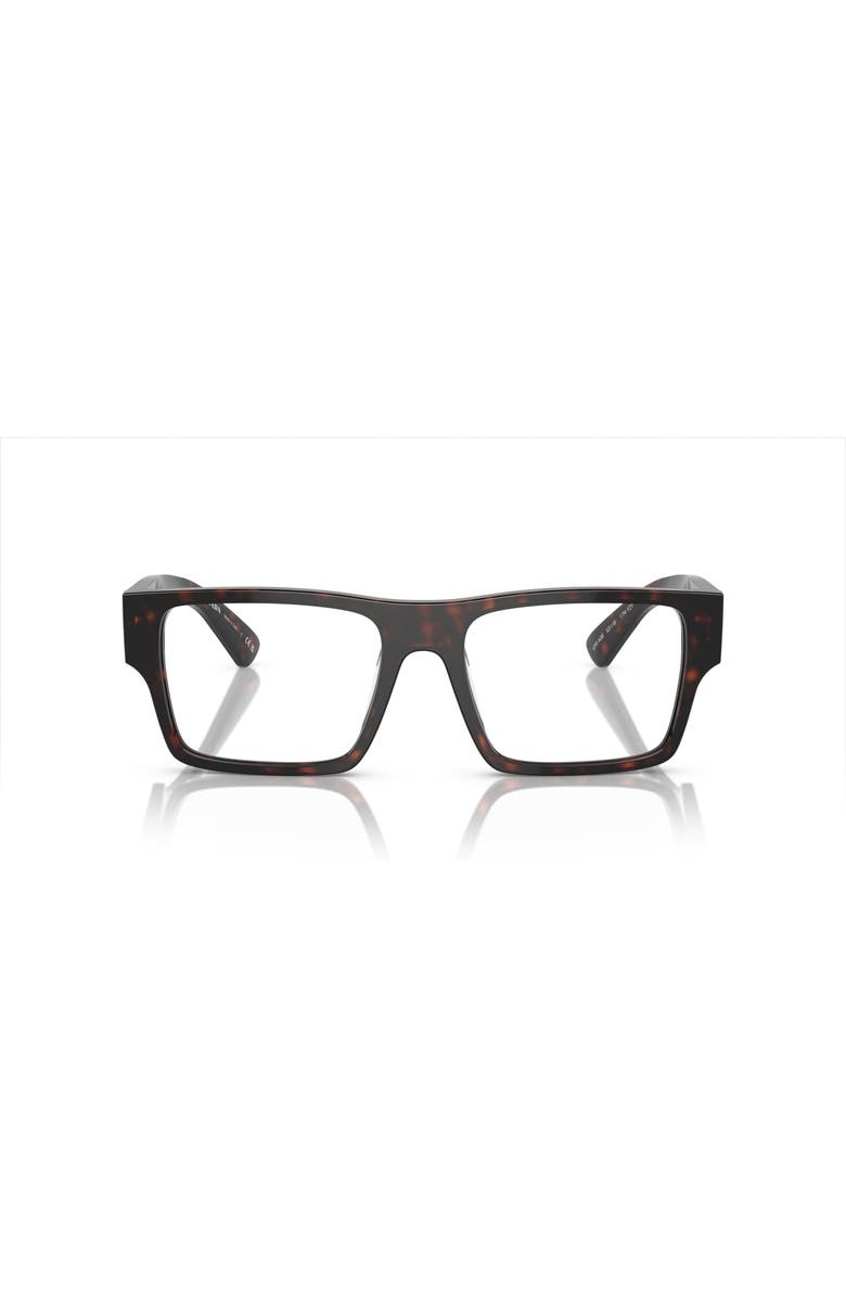 Prada 54mm Rectangle optical glasses, Alternate, color, Tortoise