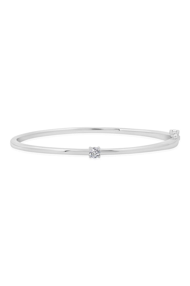 Brilliant Cubic Zirconia Bangle Bracelet, Main, color, SILVER