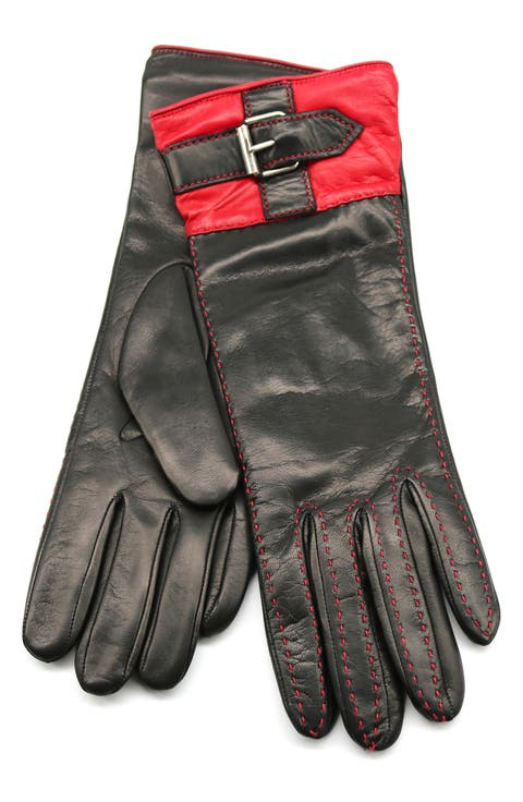 Buckle Leather Gloves