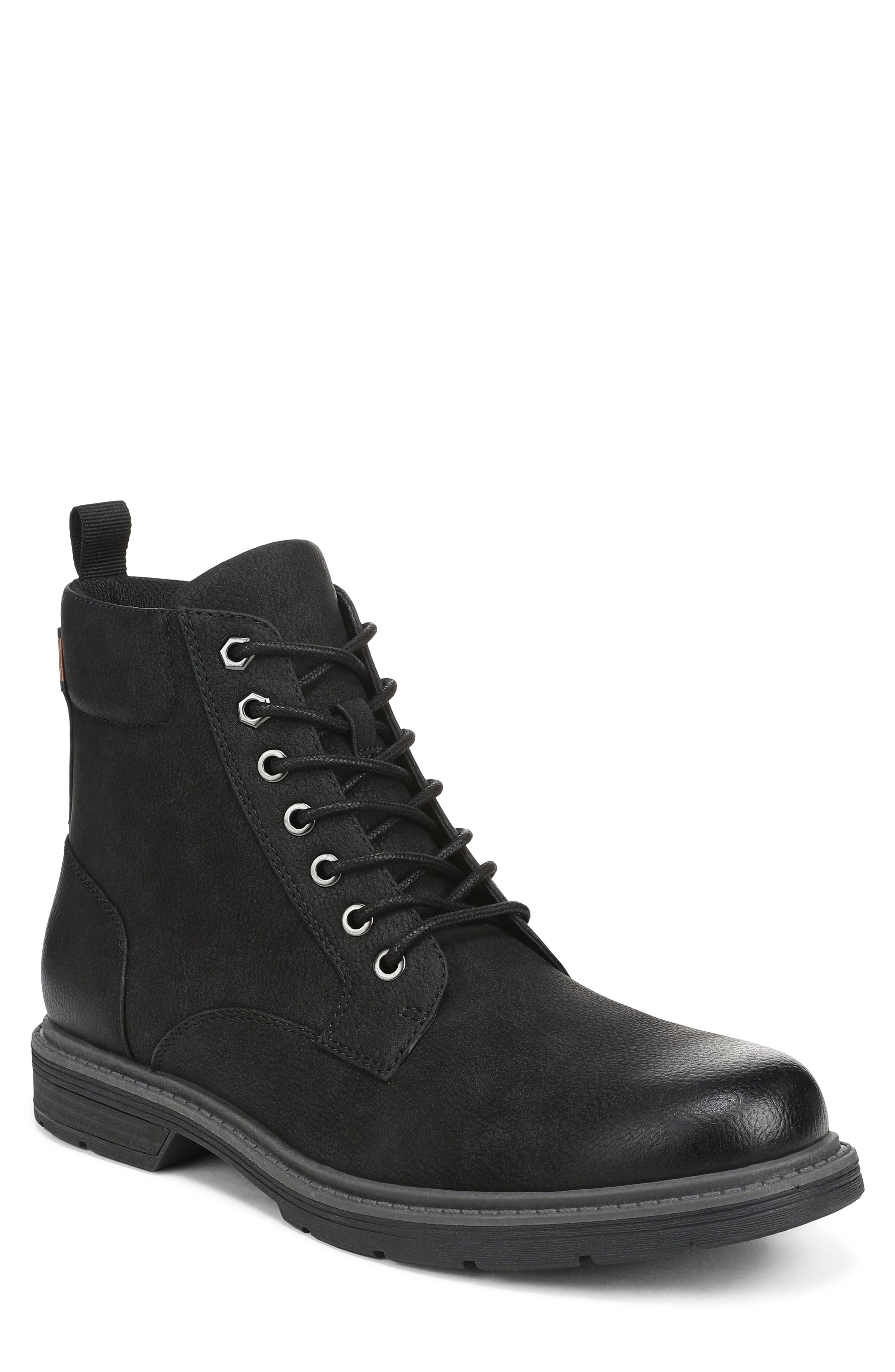 August Faux Leather Boot, Main, color, BLACK FAUX LEATHER