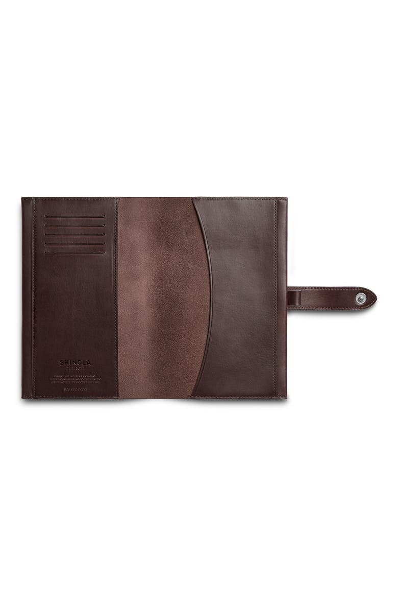 Snap Vachetta Leather Journal Cover, Alternate, color, DARK BROWN