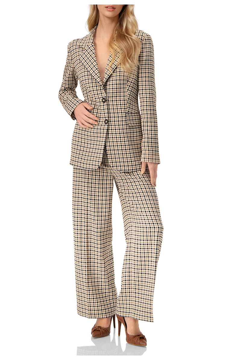 IVONNE Wide Capri check Pants with Side Pockets, Alternate, color, Beige