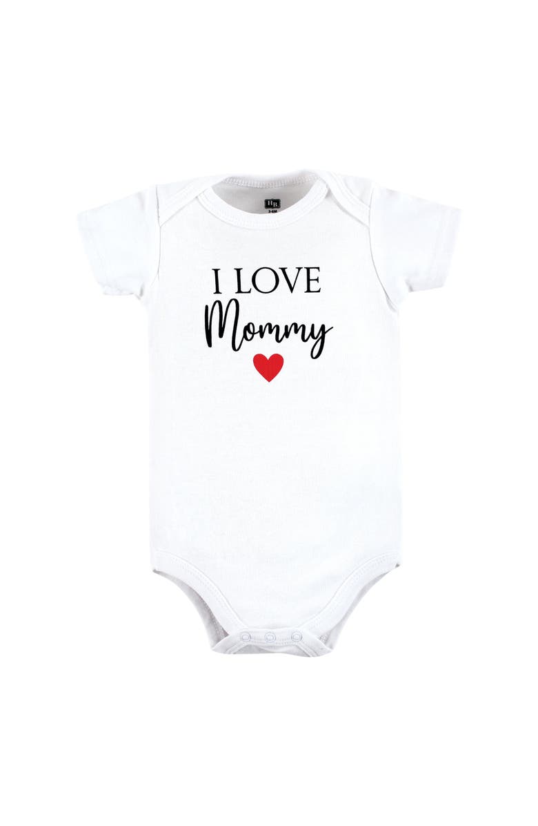 Hudson Baby Cotton Bodysuits 5-Pack, Alternate, color, Girl Mommy Red Black 5Pk