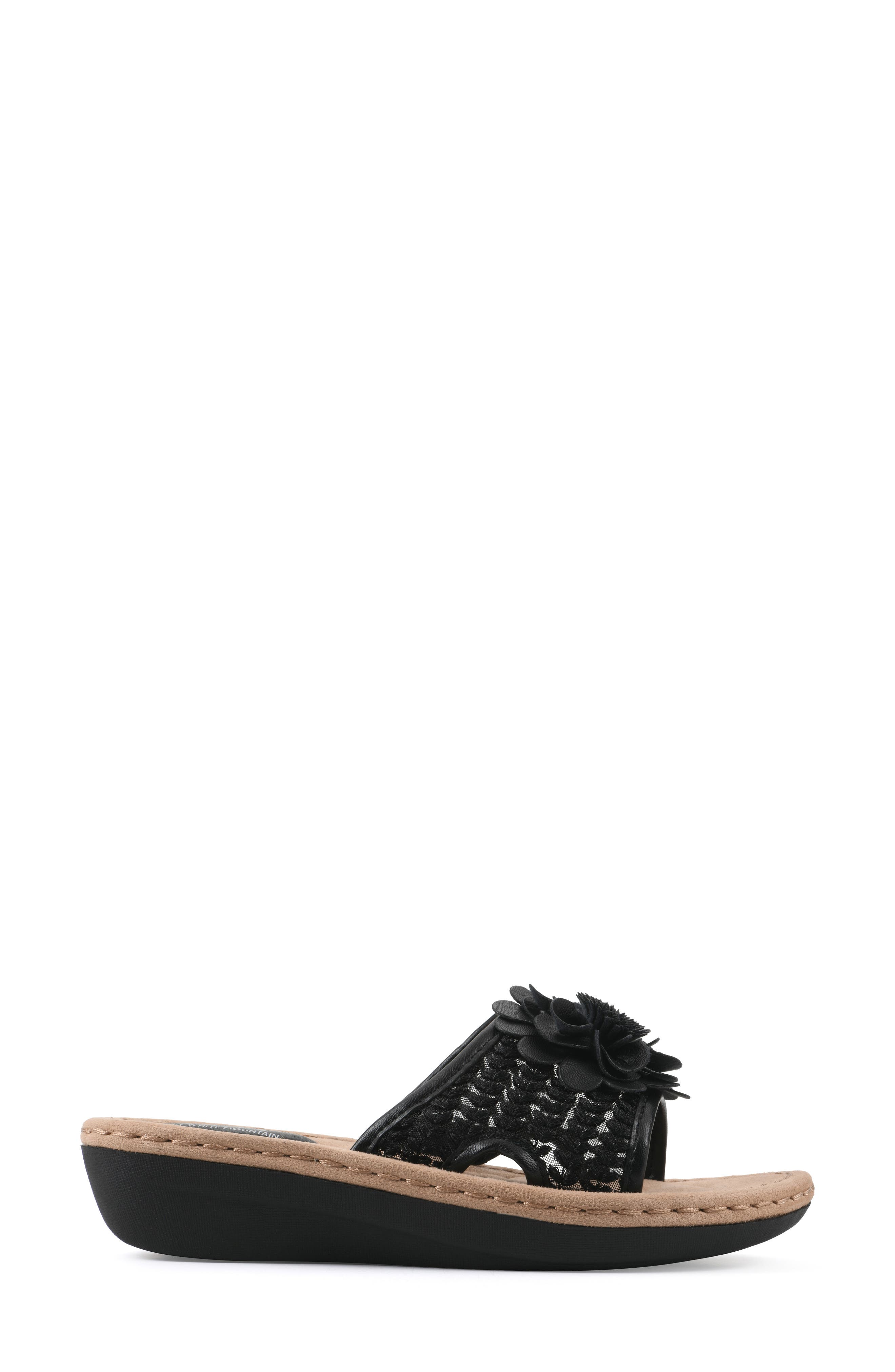 CLIFFS BY WHITE MOUNTAIN Chill 2 Wedge Slide Sandal - Wide Width Available, Alternate, color, Black/ Fabric